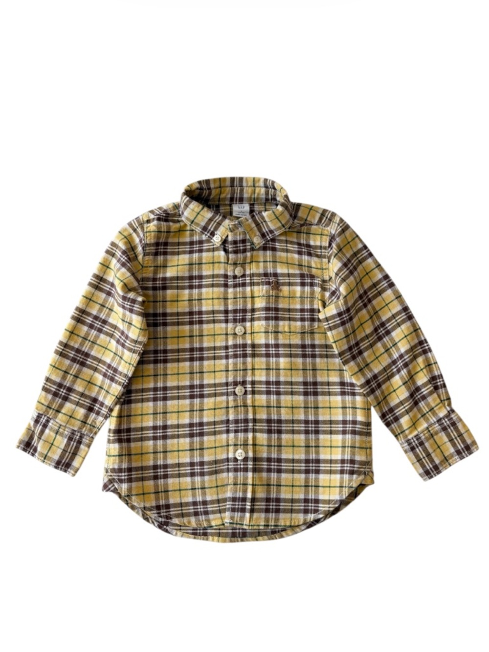 Gap Toddler Boys Size 3 Yellow Plaid
Long Sleeve Oxford Shirt